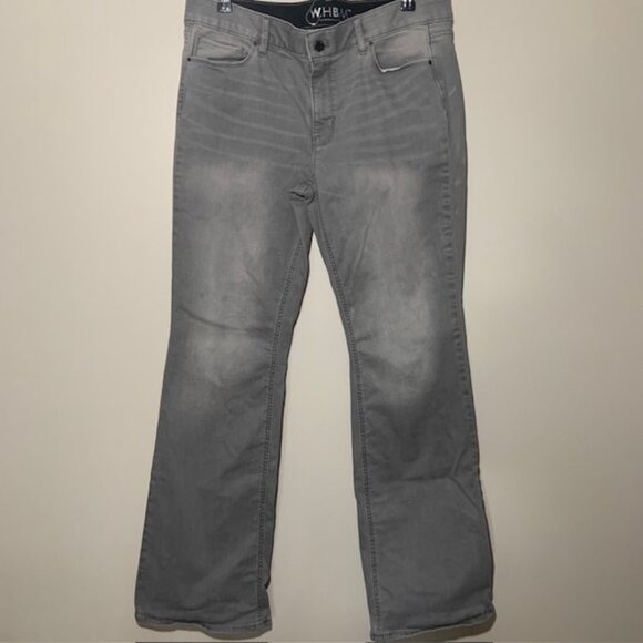 WHBM Women's Slim Boot Faded Gray Muted Black Stretch Denim Jeans - Size 14 - Picture 1 of 6